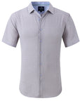 Men's Geometric Slim Fit Performance Short Sleeve Gray White