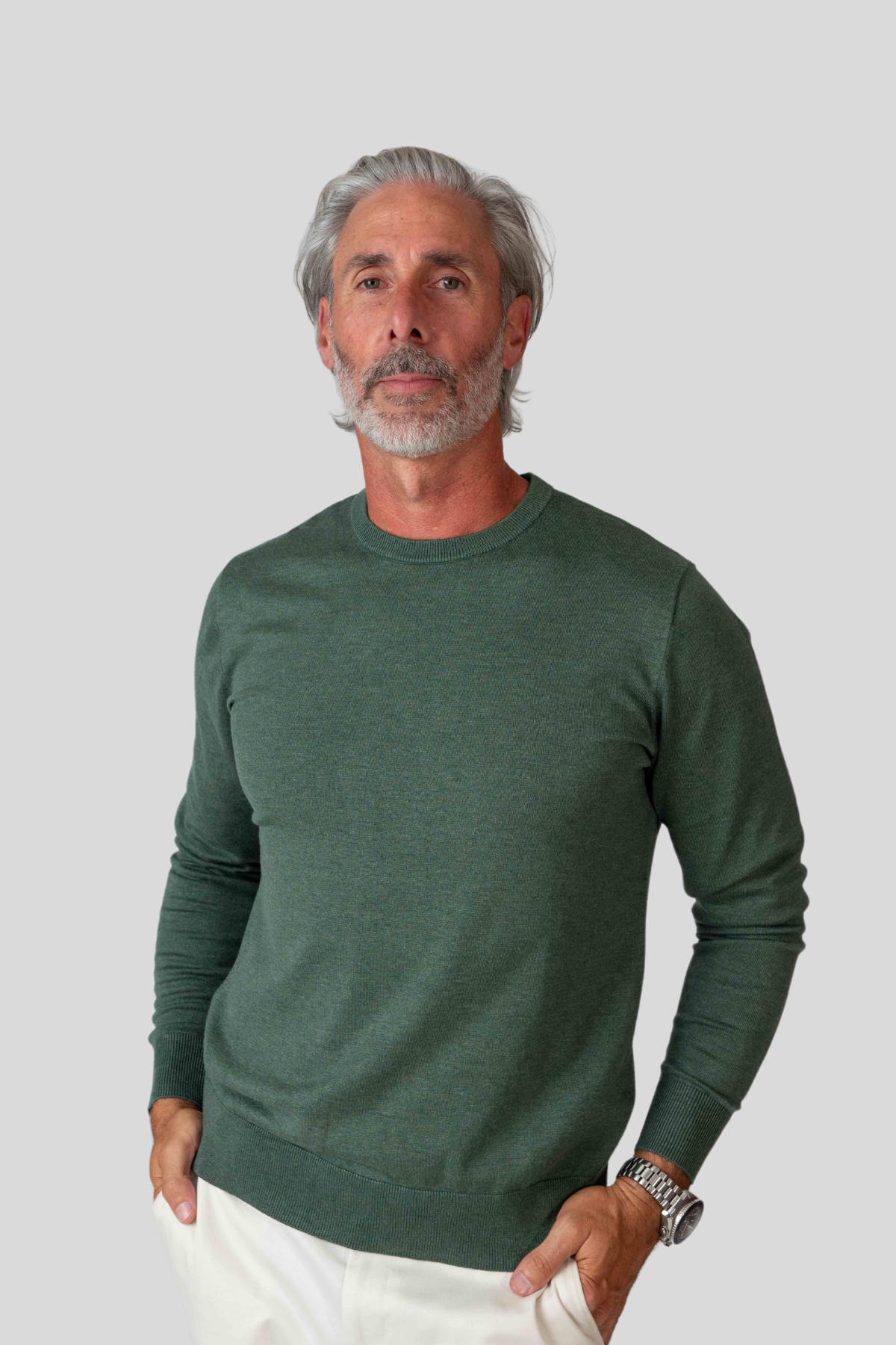 Cashmere Feel Crewneck Sweater (Hunter)