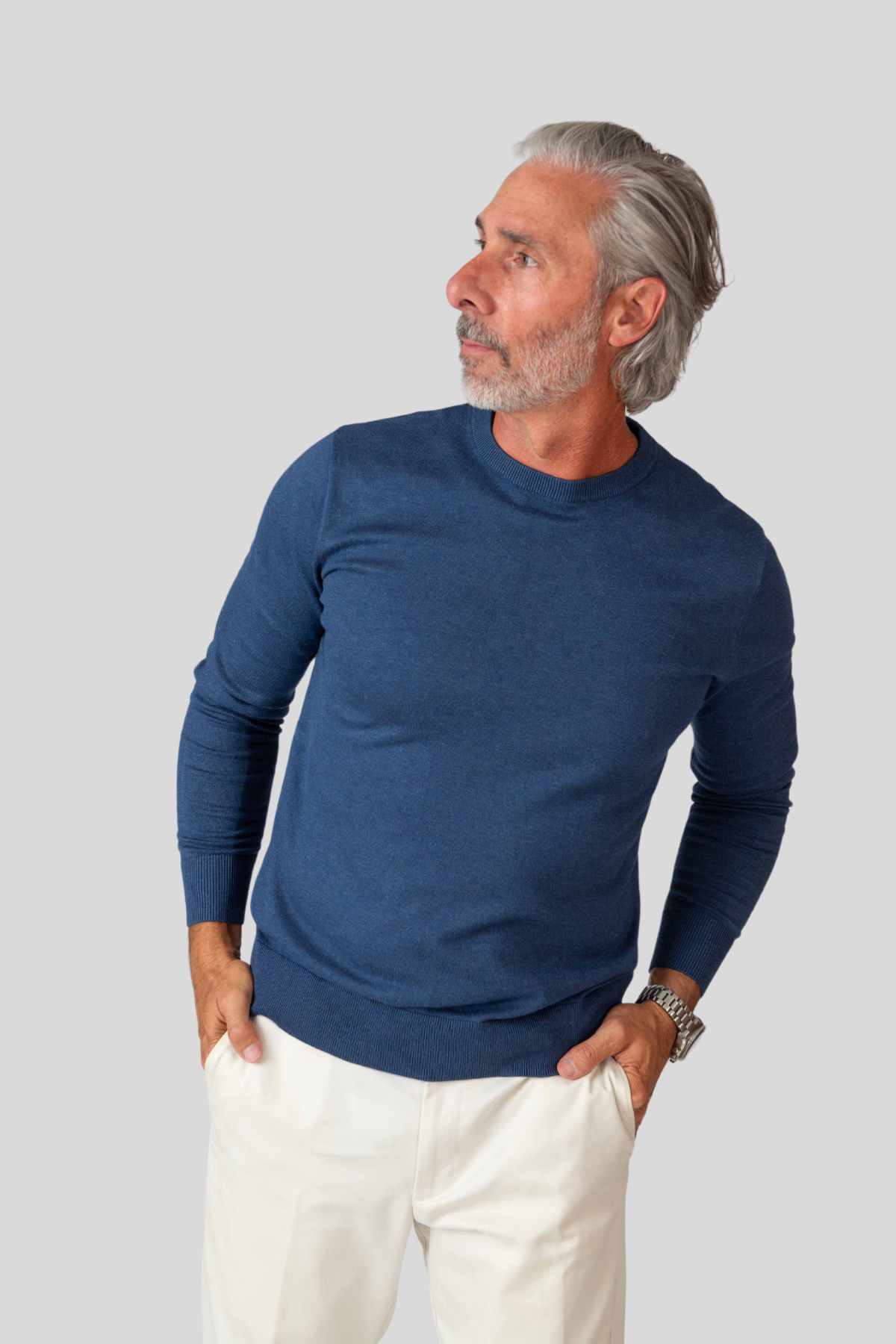 Cashmere Feel Crewneck Sweater (Royal