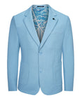 Men's Slim Fit Waffle Performance Stretch Solid Sport Coat Sky Blue