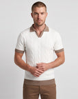 Vicacio Knit Two-Tone Polo - White