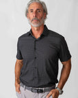 Men's Slim Fit Performance Black Stretch Short Sleeve