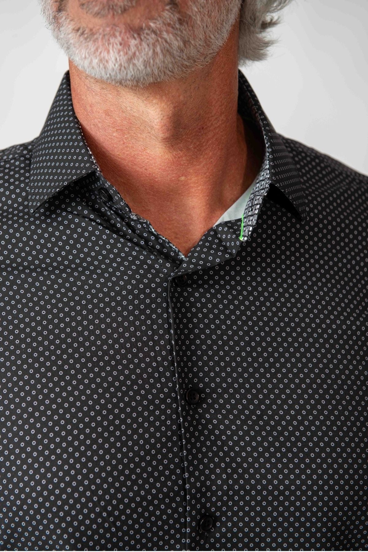 Men's Slim Fit Performance Black Stretch Short Sleeve