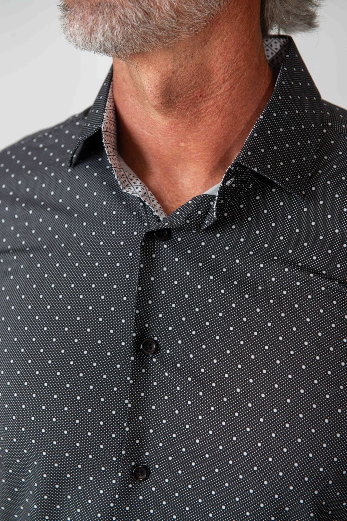 Men's Black Slim Fit Performance Stretch Short Sleeve