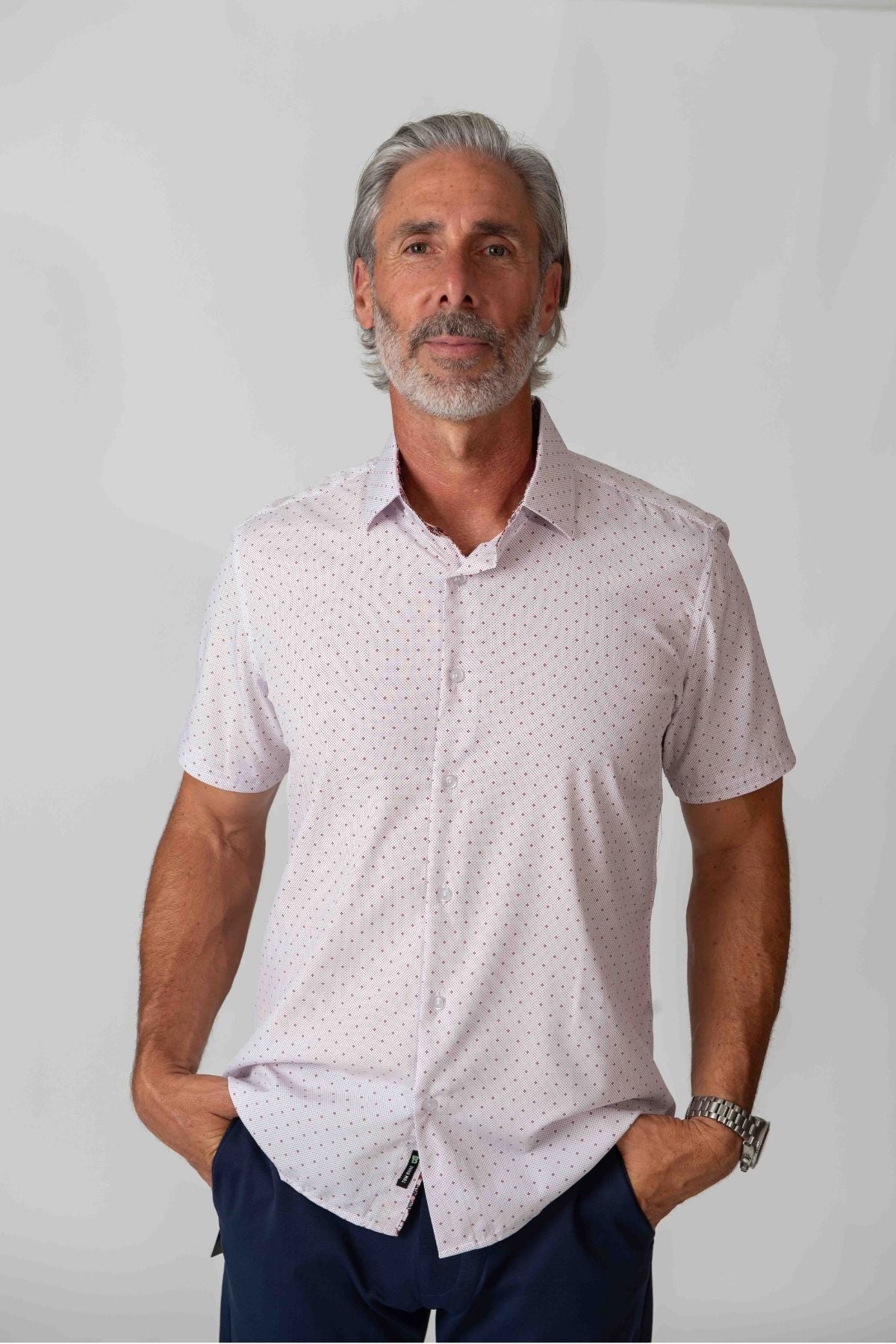 Men's Slim Fit Performance Stretch Short Sleeve Light Pink