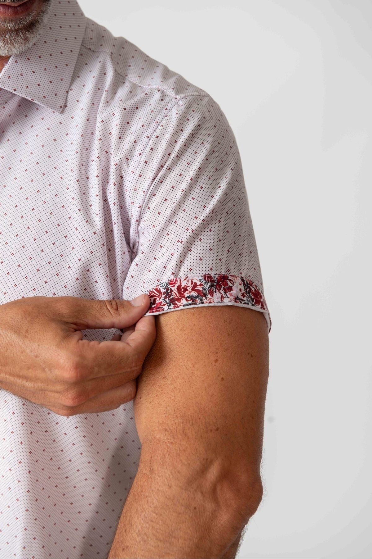 Men's Slim Fit Performance Stretch Short Sleeve Light Pink