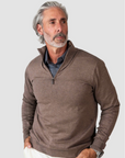 Cashmere Feel 1/4 Zip Sweater (Brown)