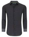 Men's Geometric Slim Fit Performance Long Sleeve Shirt Black Dots