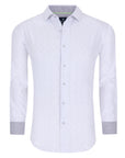 Men's Geometric Slim Fit Performance Long Sleeve Shirt White Geo