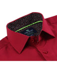 Men's Slim Fit Performance Long Sleeve Solid Shirt Burgundy