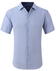 Men's Geometric Slim Fit Performance Short Sleeve Light Blue