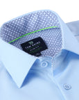 Men's Slim Fit Performance Short Sleeve Solid Shirt Sky Blue