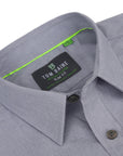 Men's Slim Fit Performance Long Sleeve Solid Shirt Silver