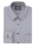 Men's Slim Fit Performance Long Sleeve Solid Shirt Silver