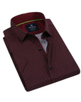 Men's Slim Fit Performance Stretch Short Sleeve Burgundy