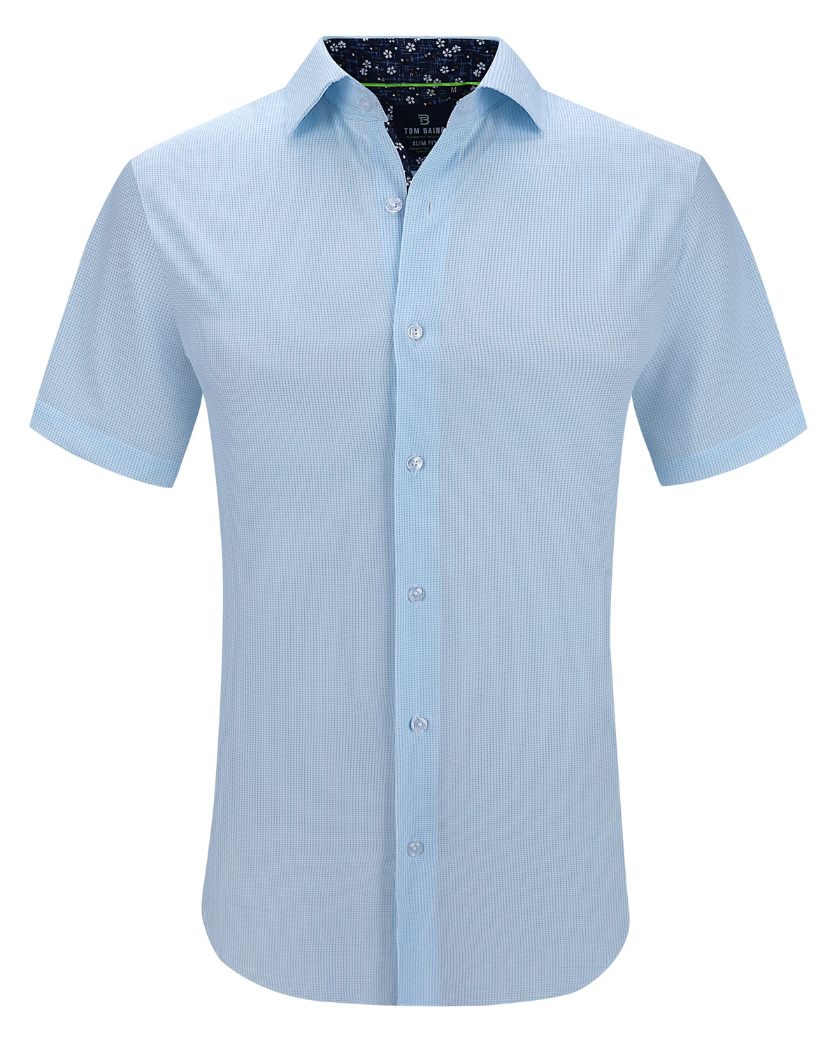 Men's Slim Fit Performance Stretch Short Sleeve Sky Blue