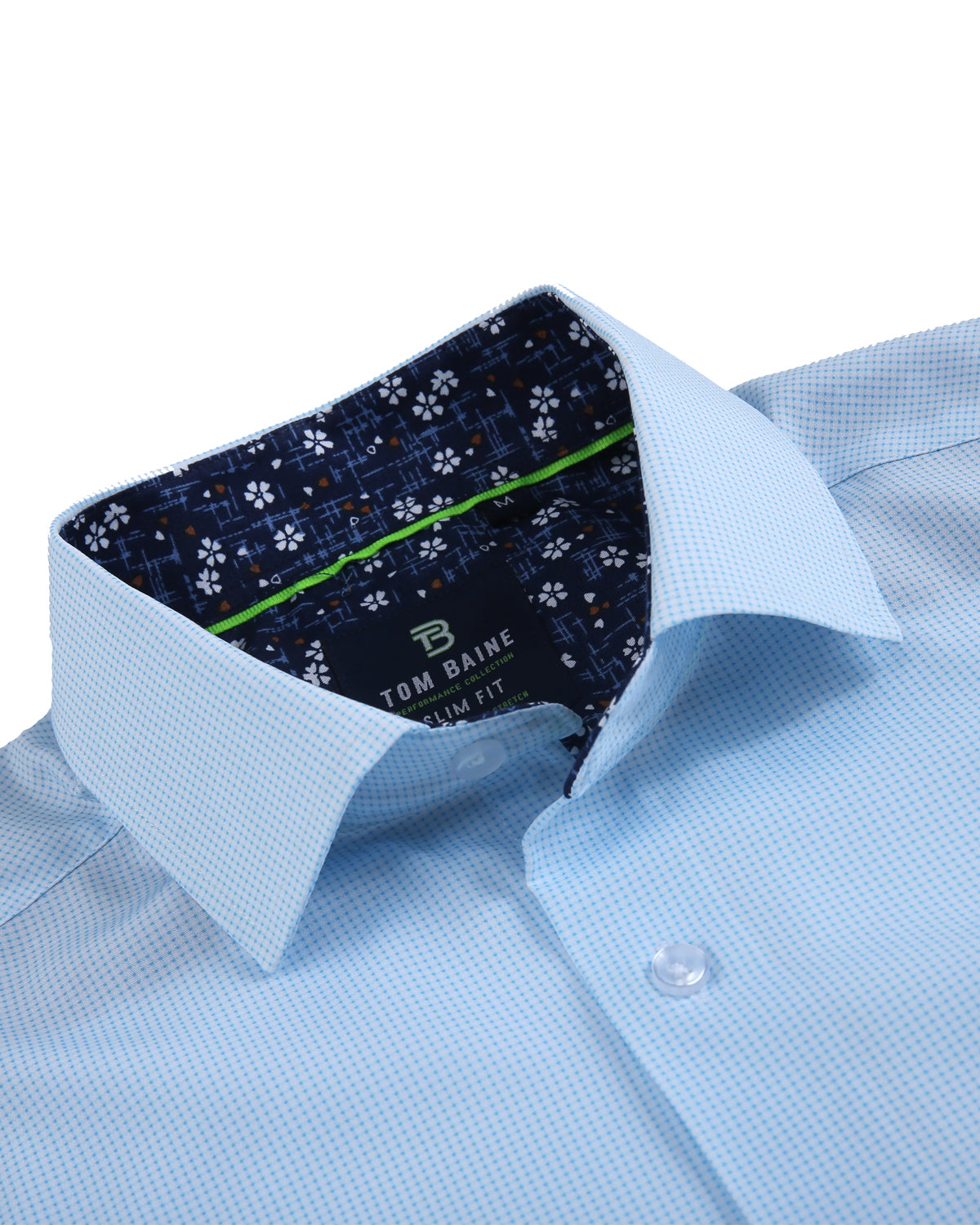 Men's Slim Fit Performance Stretch Short Sleeve Sky Blue