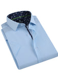 Men's Slim Fit Performance Stretch Short Sleeve Sky Blue