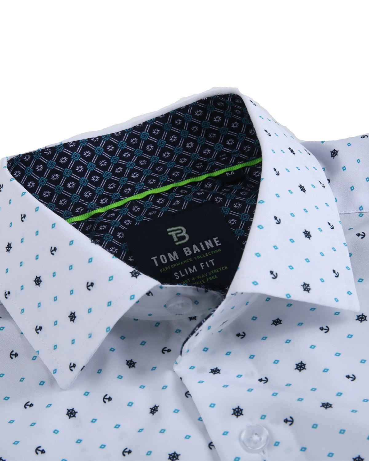 Men's Slim Fit Performance Stretch Short Sleeve White