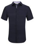 Men's Slim Fit Performance Stretch Navy Short Sleeve