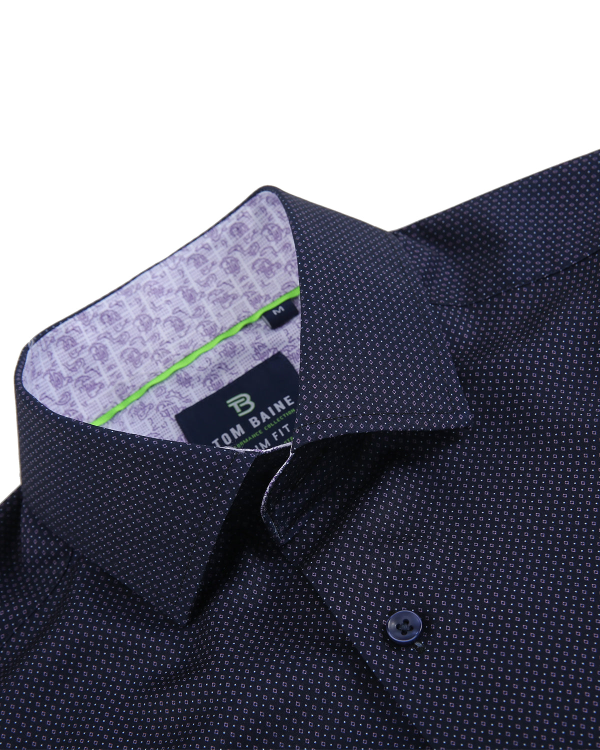 Men's Slim Fit Performance Stretch Navy Short Sleeve