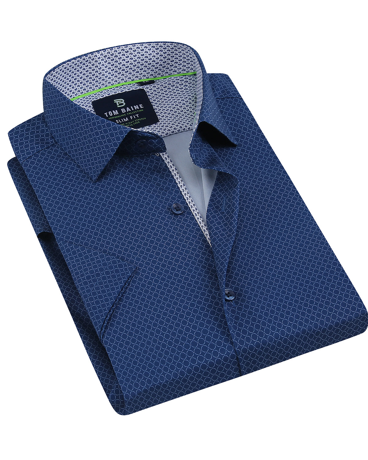 Men's Slim Fit Performance Stretch Short Sleeve Denim