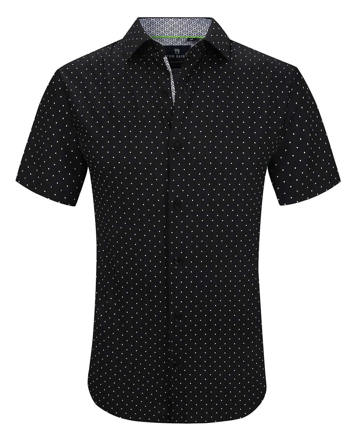 Men's Black Slim Fit Performance Stretch Short Sleeve