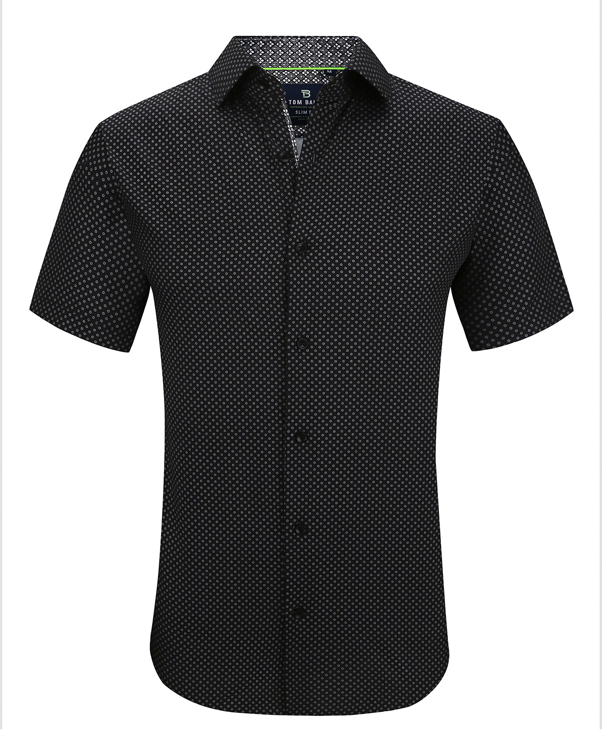 Men's Slim Fit Performance Black Stretch Short Sleeve
