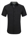 Men's Slim Fit Performance Black Stretch Short Sleeve