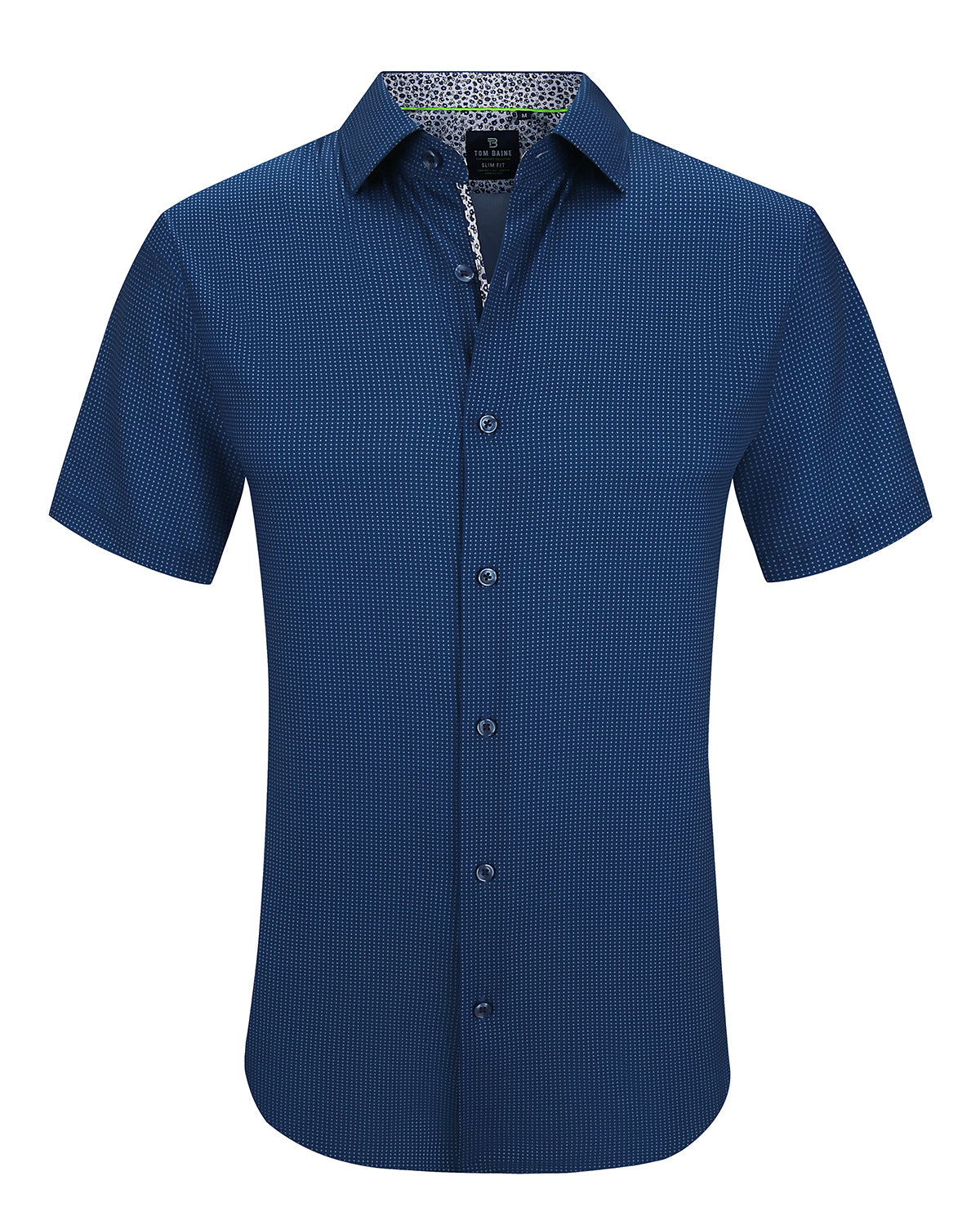 Men's Slim Fit Performance Stretch Short Sleeve Blue