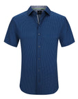 Men's Slim Fit Performance Stretch Short Sleeve Blue