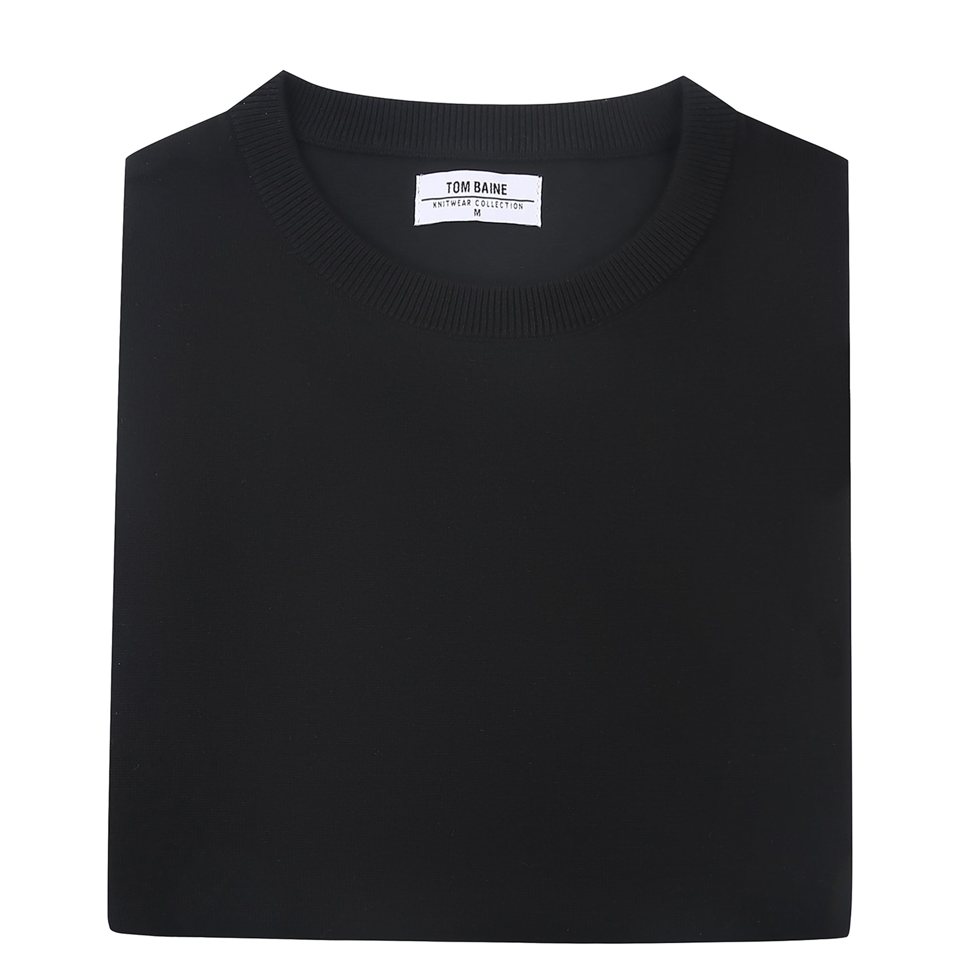 Cashmere Feel Crewneck Sweater (Black)