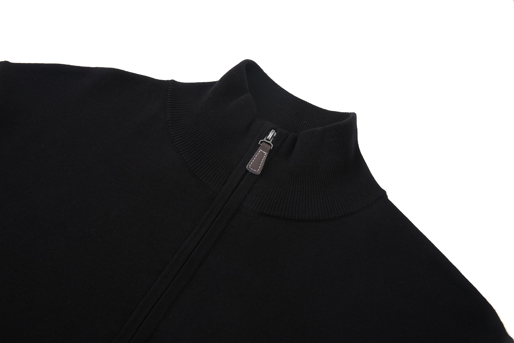 Cashmere Feel 1/4 Zip Sweater (Black)