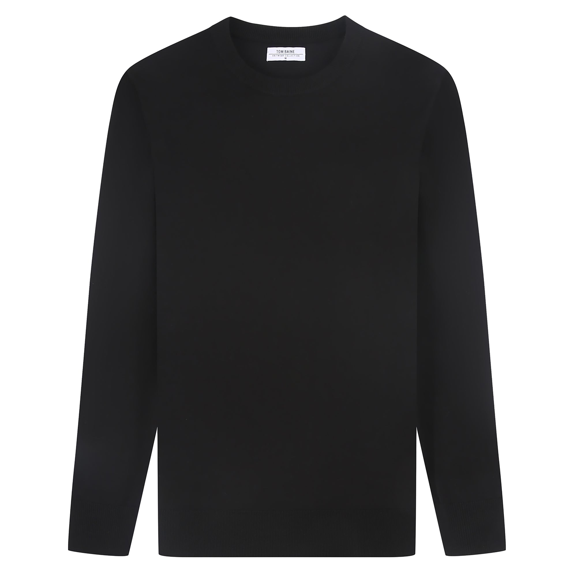 Cashmere Feel Crewneck Sweater (Black)