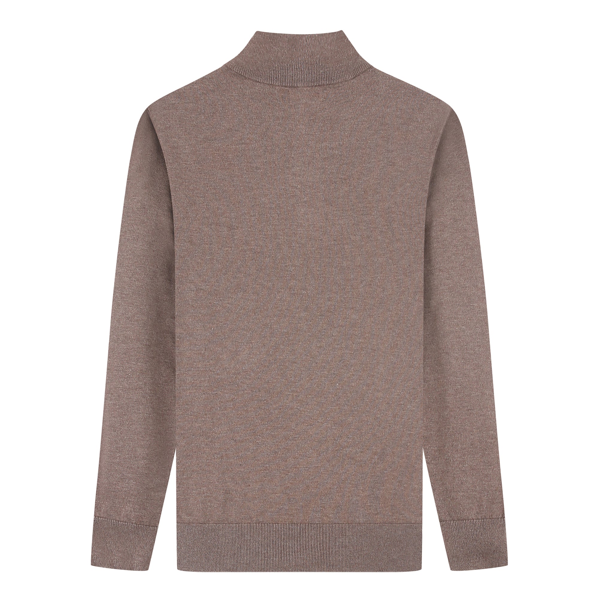 Cashmere Feel 1/4 Zip Sweater (Brown)