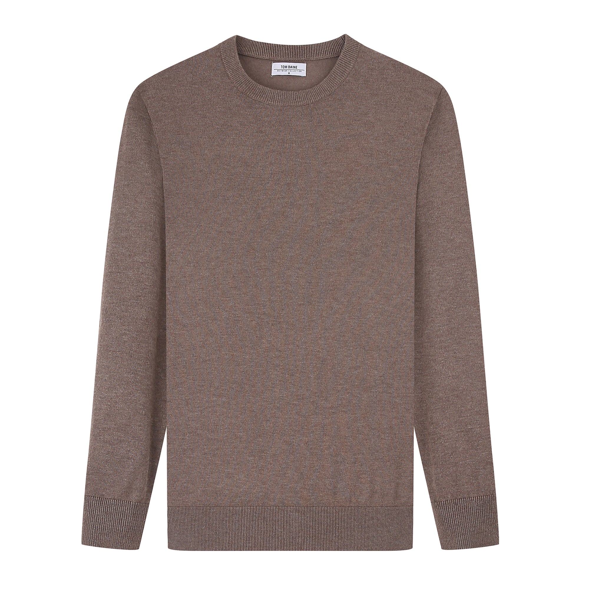 Cashmere Feel Crewneck Sweater (Brown)