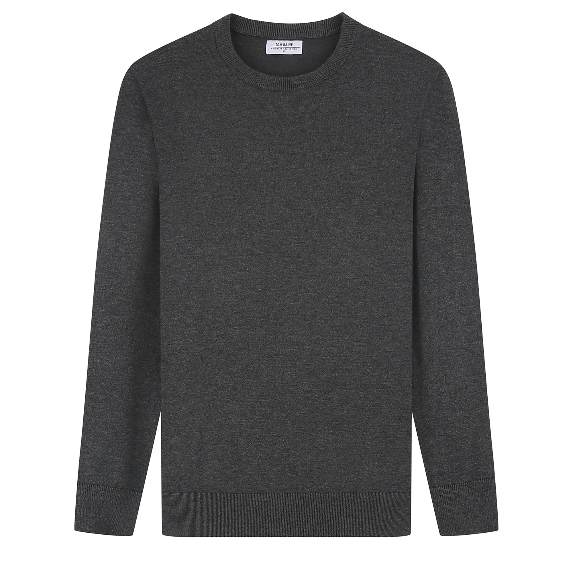 Cashmere Feel Crewneck Sweater(Charcoal)