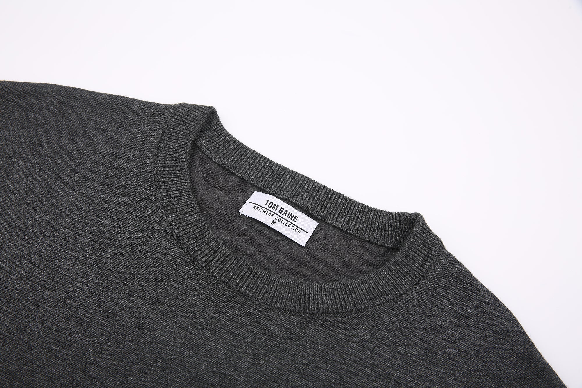 Cashmere Feel Crewneck Sweater(Charcoal)