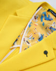 Men's Slim Fit Waffle Performance Stretch Solid Sport Coat Yellow