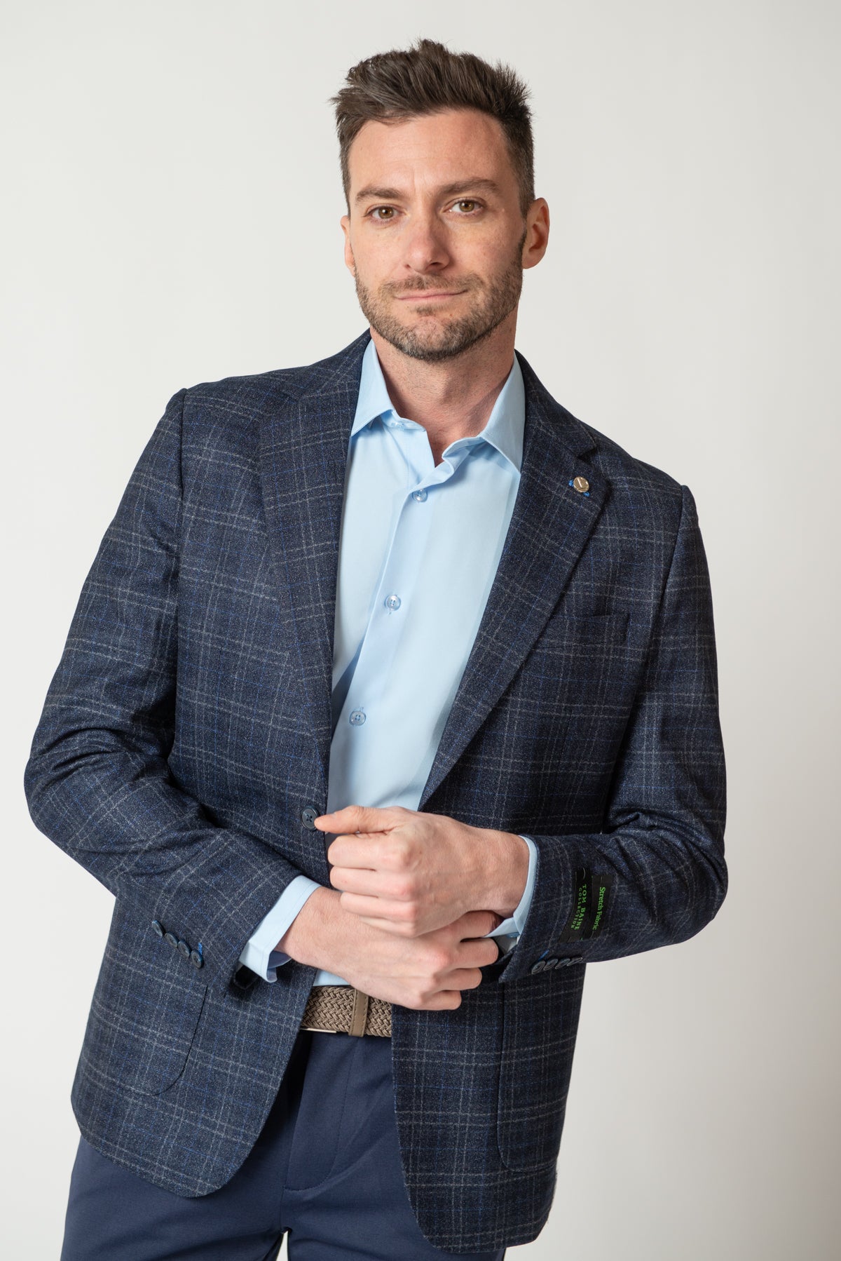 Modern Vintage Collection Sport Coat PLAID TB259 BLUE