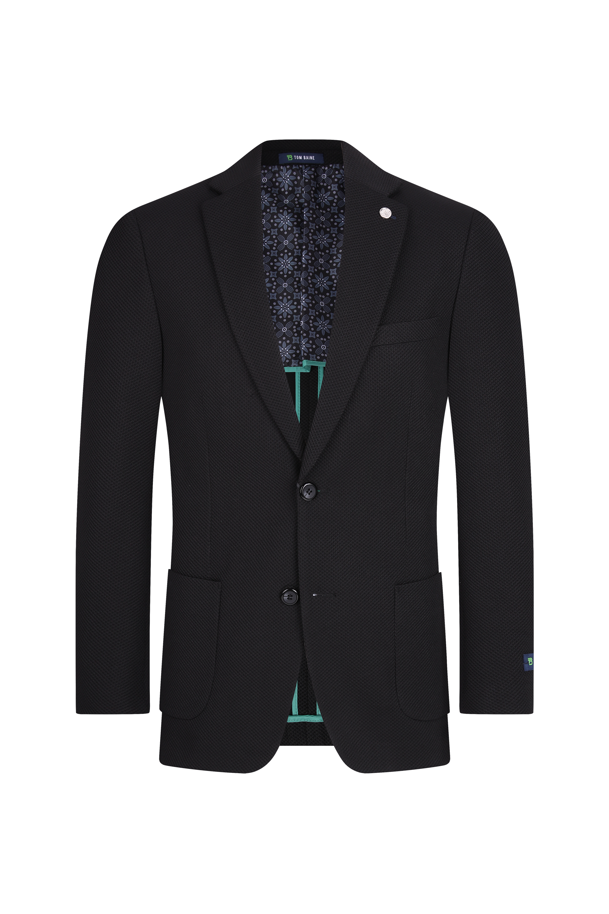 Men's Slim Fit Waffle Performance Stretch Solid Sport Coat Black