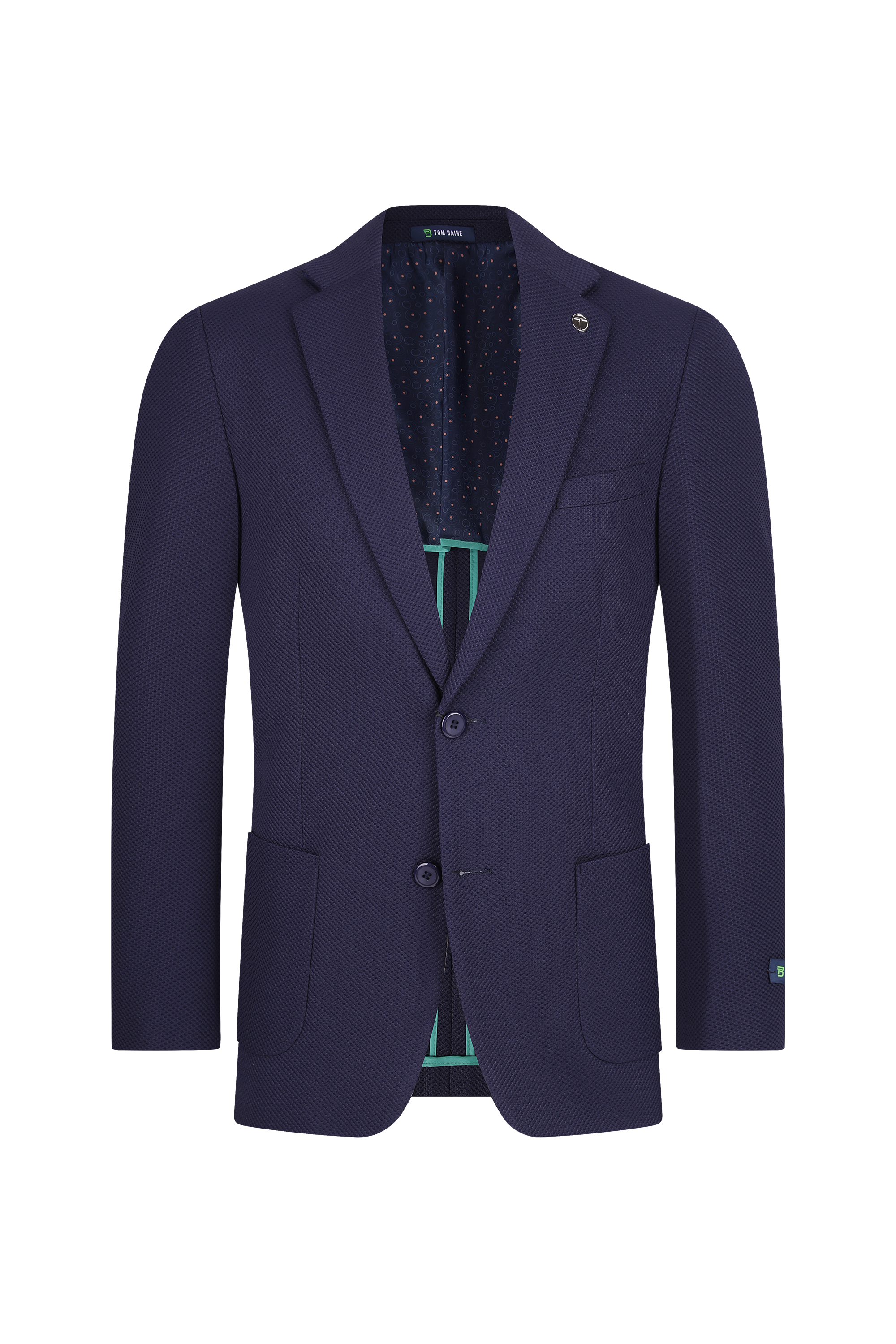 Men's Slim Fit Waffle Performance Stretch Solid Sport Coat Navy