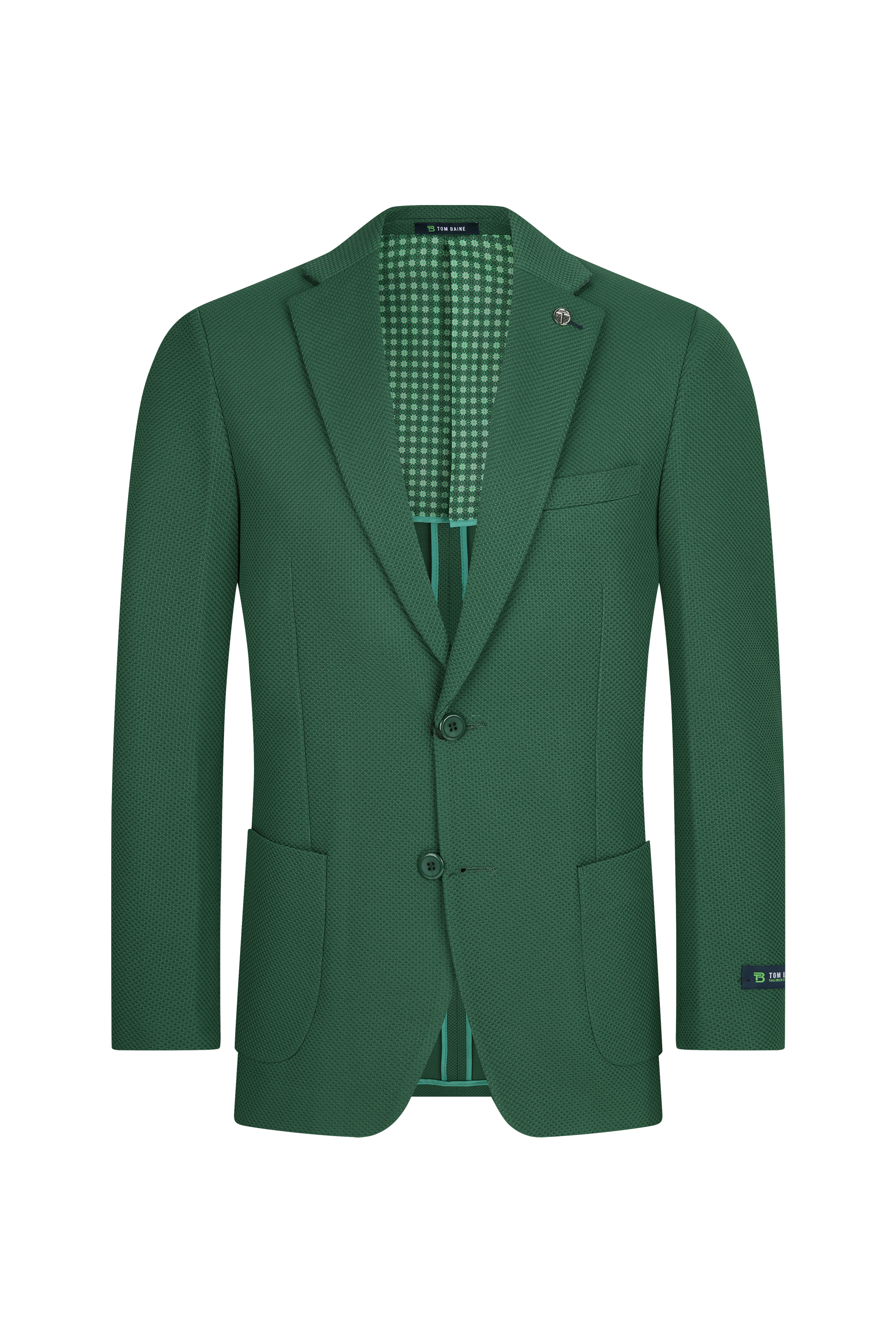 Men's Slim Fit Waffle Performance Stretch Solid Sport Coat Green
