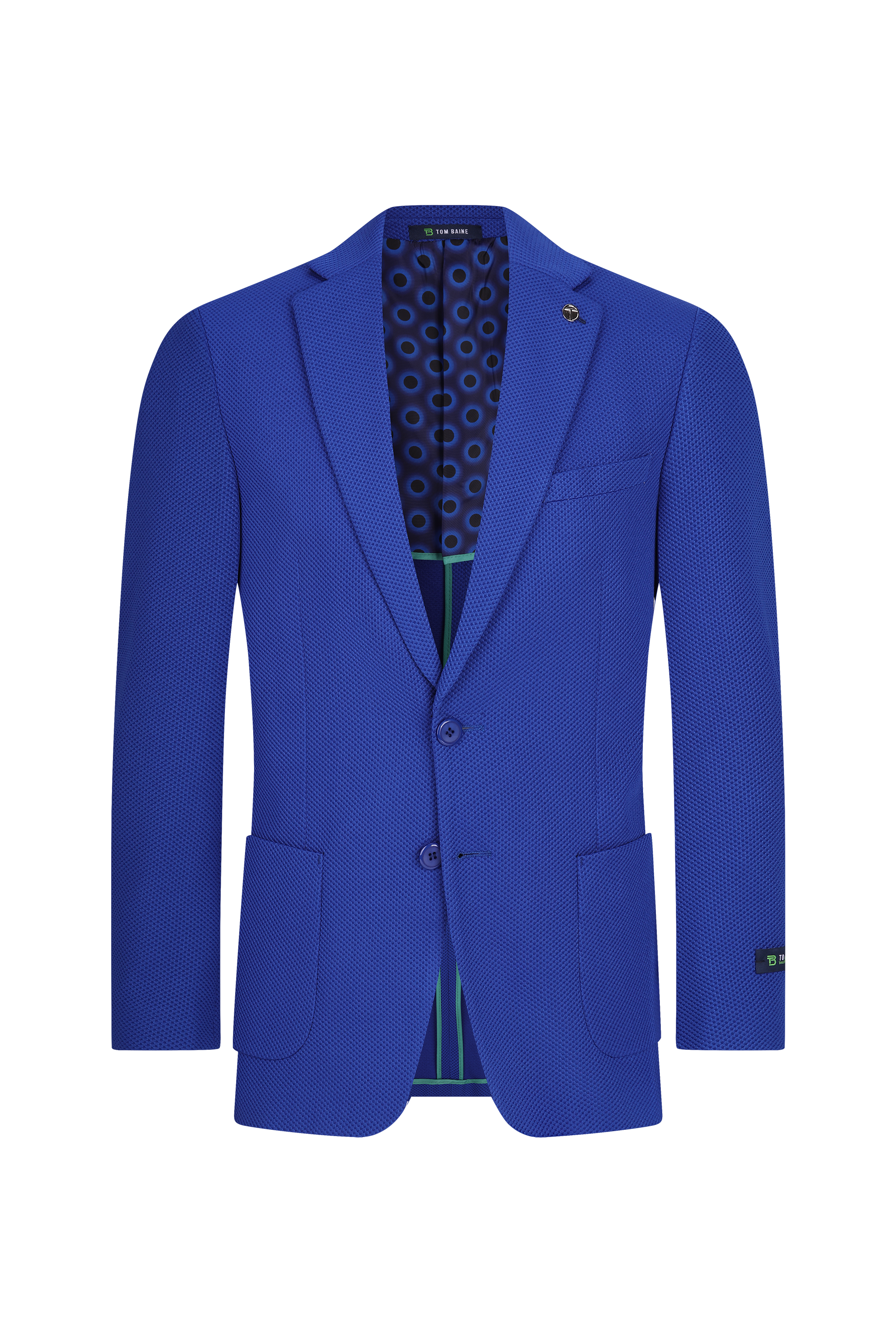 Men's Slim Fit Waffle Performance Stretch Solid Sport Coat Royal