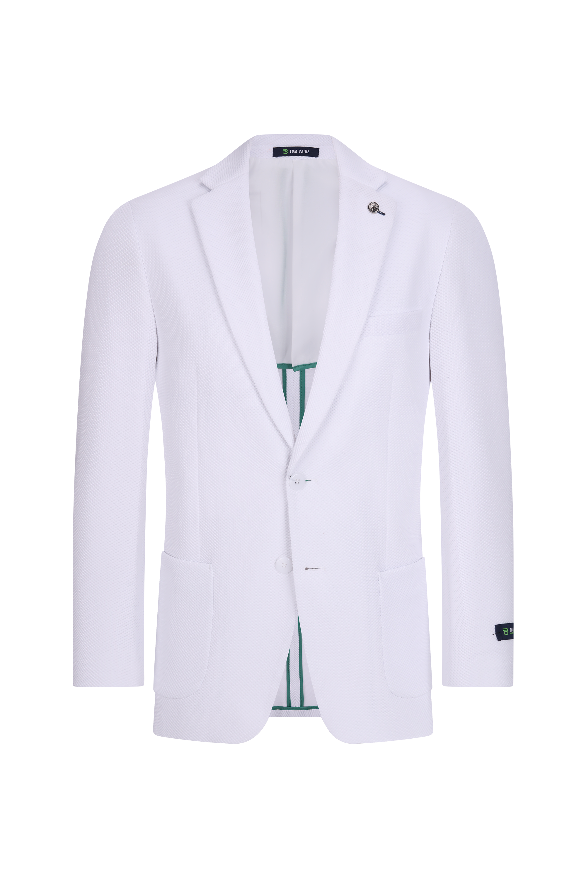 Men's Slim Fit Waffle Performance Stretch Solid Sport Coat White