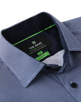 Men's Slim Fit Performance Long Sleeve Mini Plaid Shirt Navy