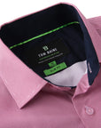 Men's Slim Fit Performance Long Sleeve Mini Plaid Shirt Red