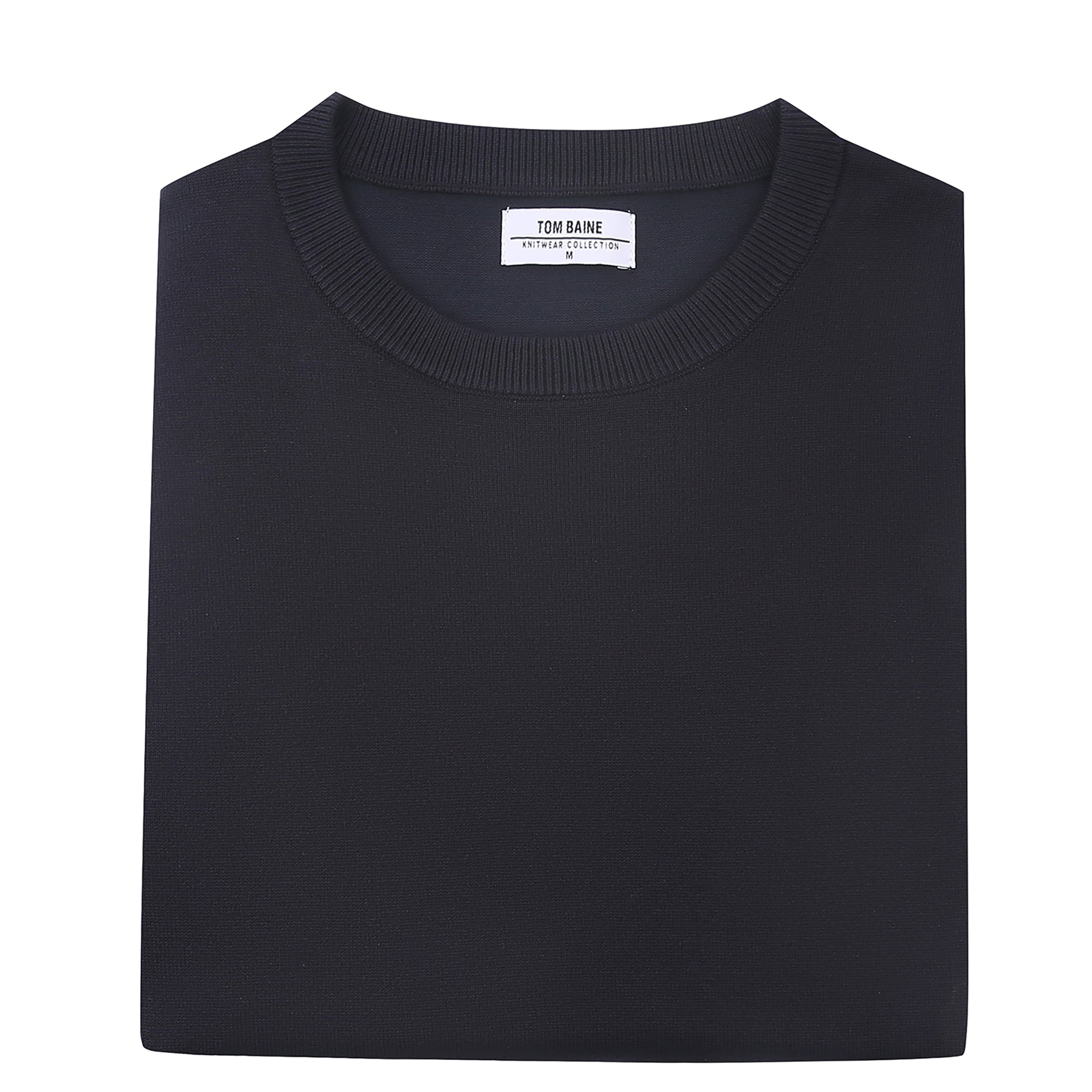 Cashmere Feel Crewneck Sweater (Navy)