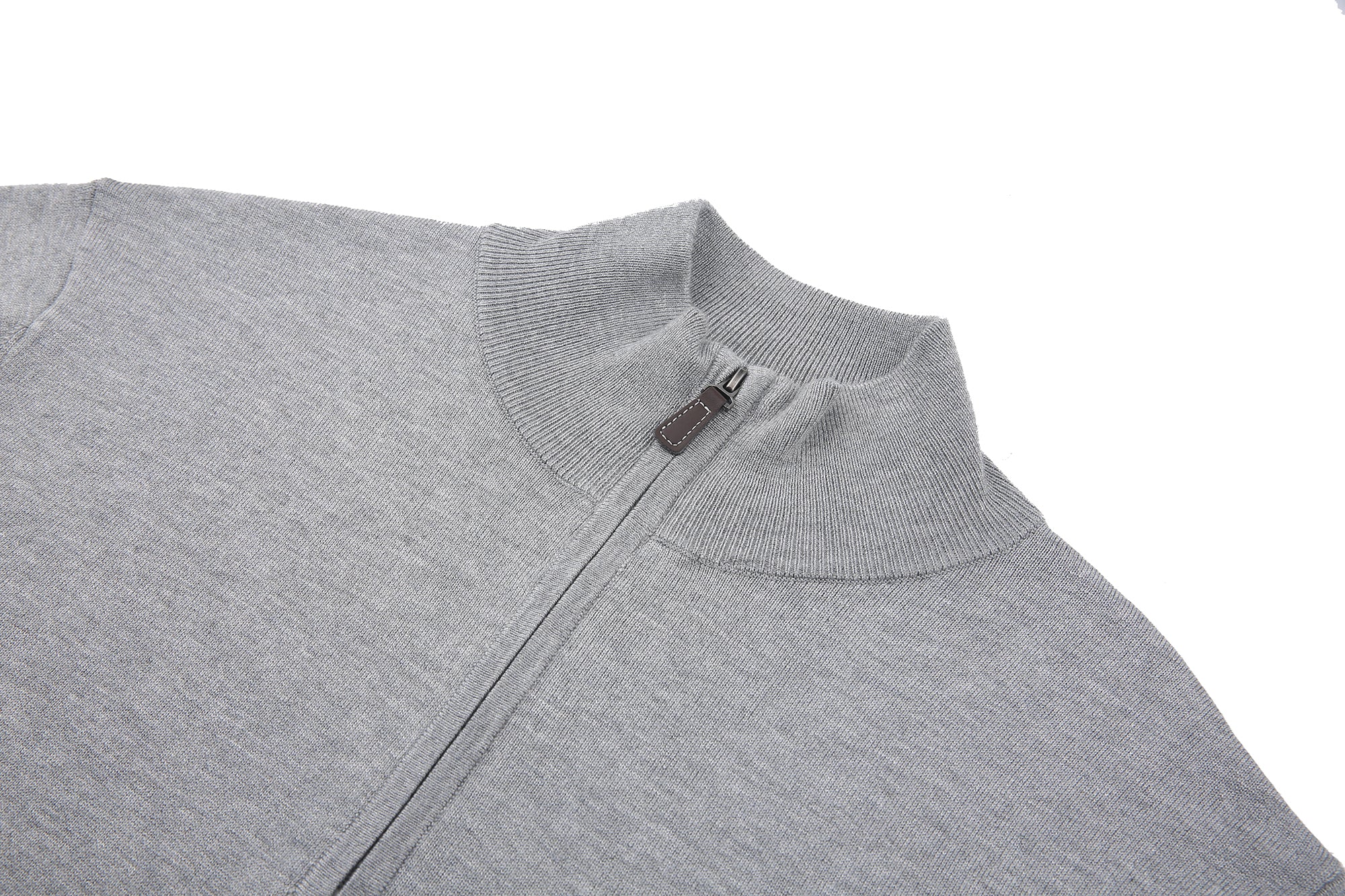 Cashmere Feel 1/4 Zip Sweater(Sliver)