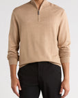 1/4 Zip Cashmere Feel Sweater (Navy)
